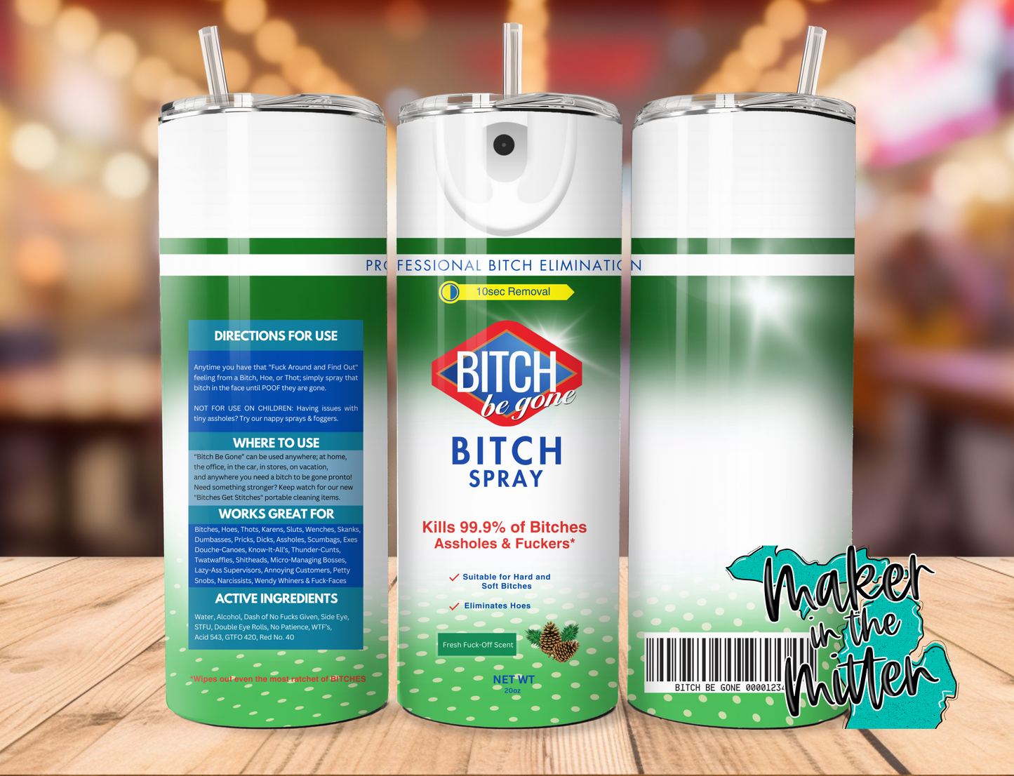 B* Be Gone Tumbler 25oz Duo Lid Straight Tumbler