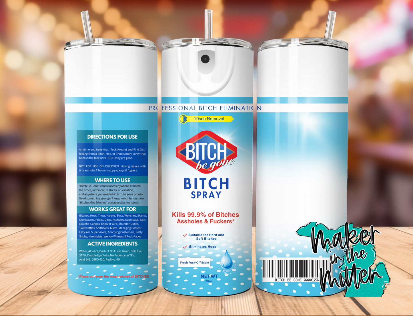 B* Be Gone Tumbler 25oz Duo Lid Straight Tumbler