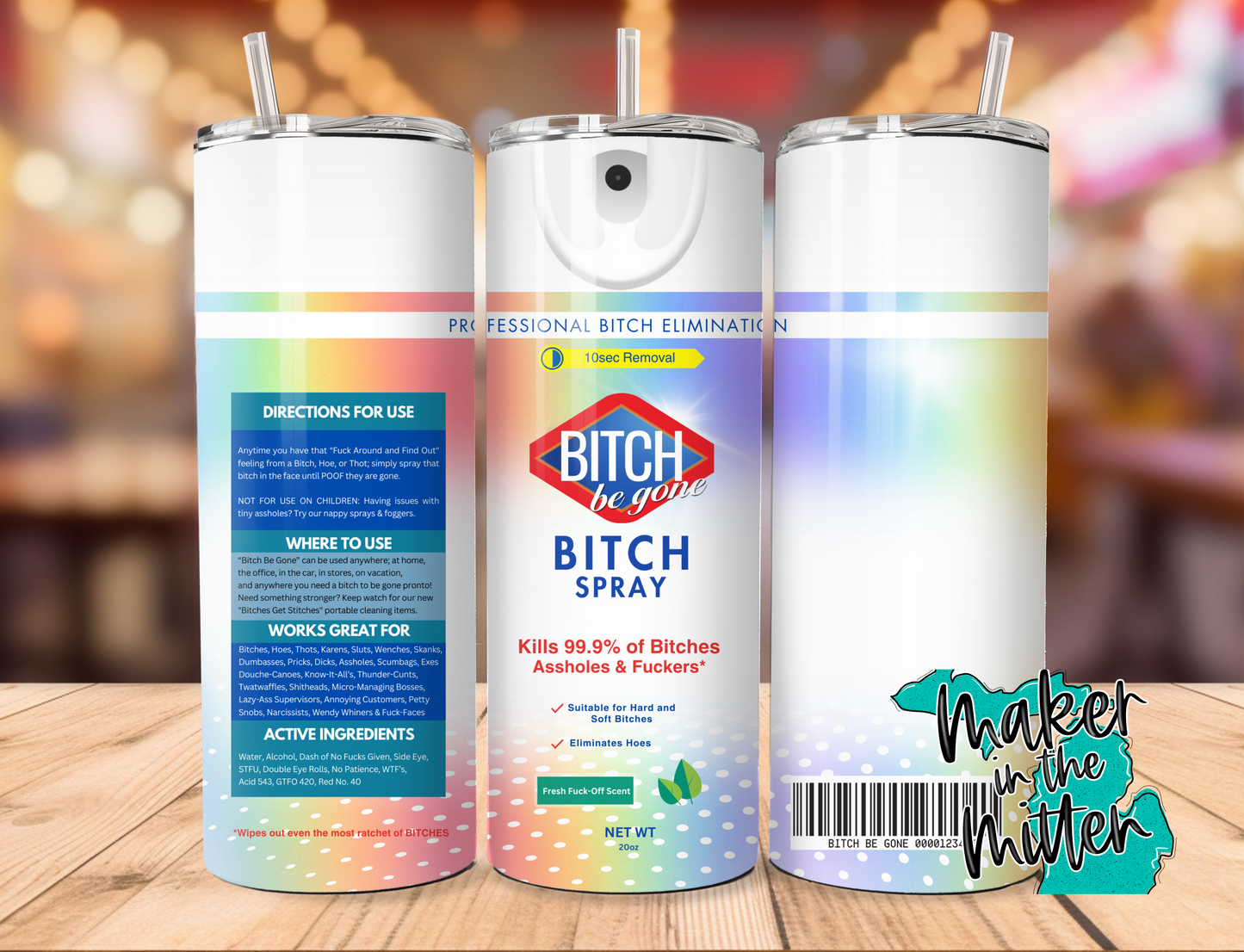 B* Be Gone Tumbler 25oz Duo Lid Straight Tumbler